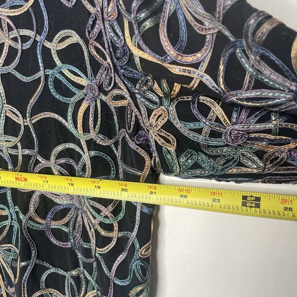 Y2K Women Full Zip Jacket XL Embroidered Floral Design Art to Wear Grunge Retro - Picture 9 of 10